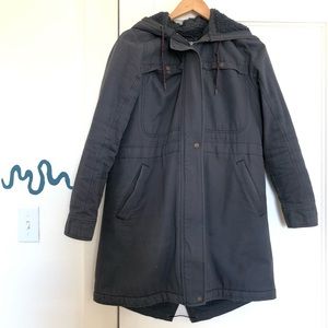 Patagonia | Navy Blue Fleece lined Medium jacket with zipper and buttons